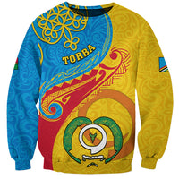 Torba Day Sweatshirt Sand Drawing Vanuatuan Pattern LT05 Unisex Yellow - Polynesian Pride