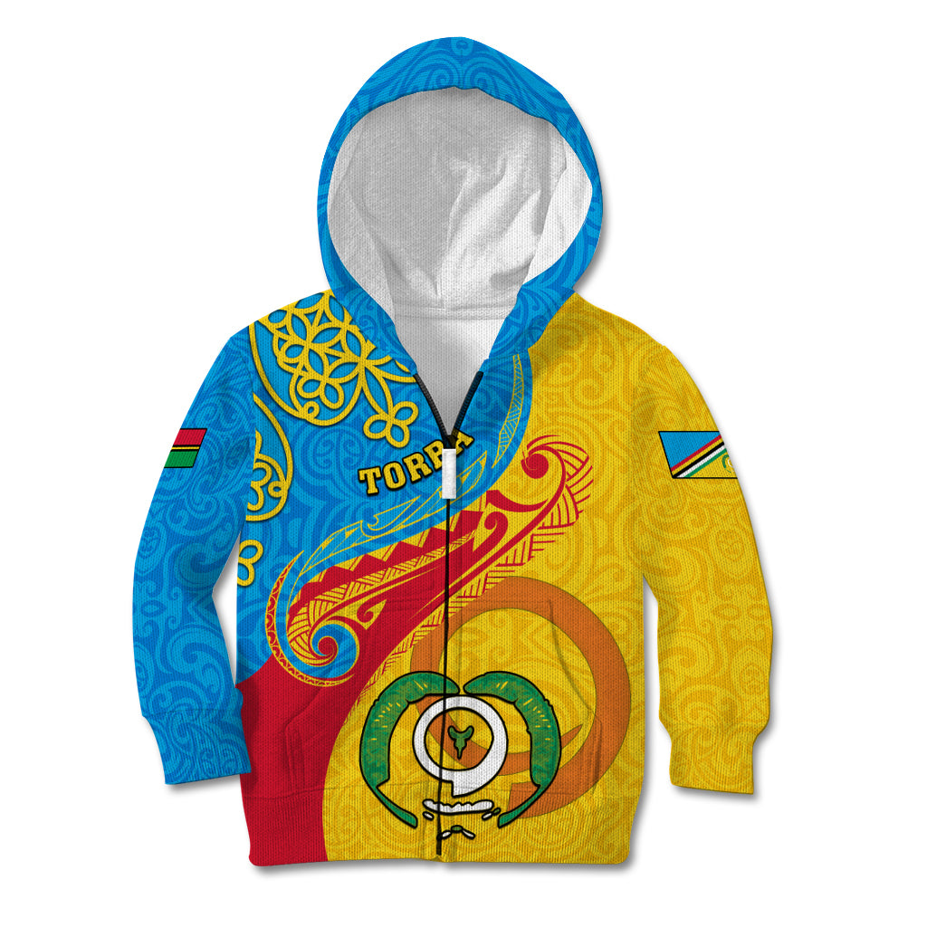Personalized Torba Day Kid Hoodie Sand Drawing Vanuatuan Pattern LT05 Zip Hoodie Yellow - Polynesian Pride