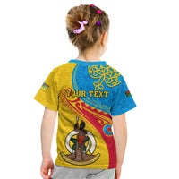 Personalized Torba Day Kid T Shirt Sand Drawing Vanuatuan Pattern LT05 - Polynesian Pride