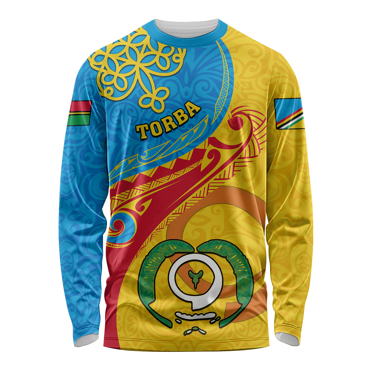 Personalized Torba Day Long Sleeve Shirt Sand Drawing Vanuatuan Pattern LT05 Unisex Yellow - Polynesian Pride