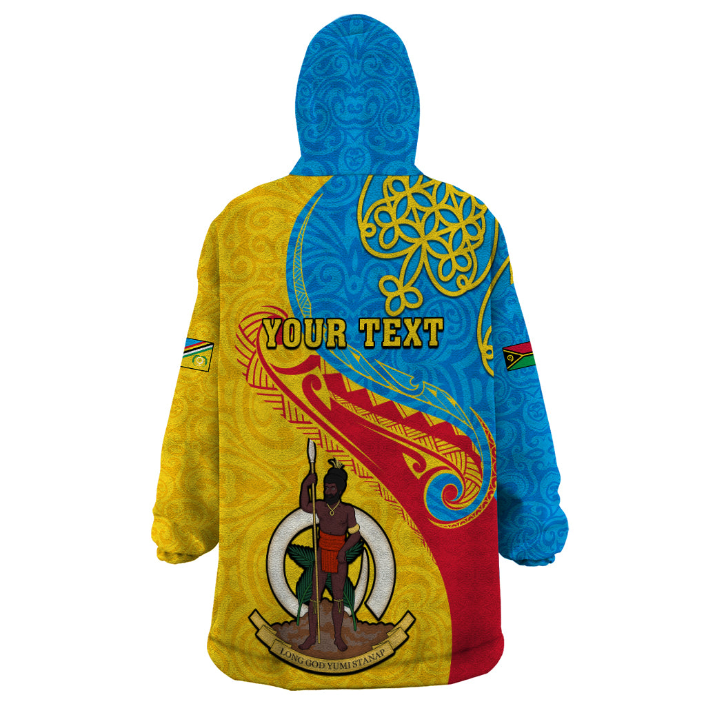 Personalized Torba Day Wearable Blanket Hoodie Sand Drawing Vanuatuan Pattern LT05 - Polynesian Pride