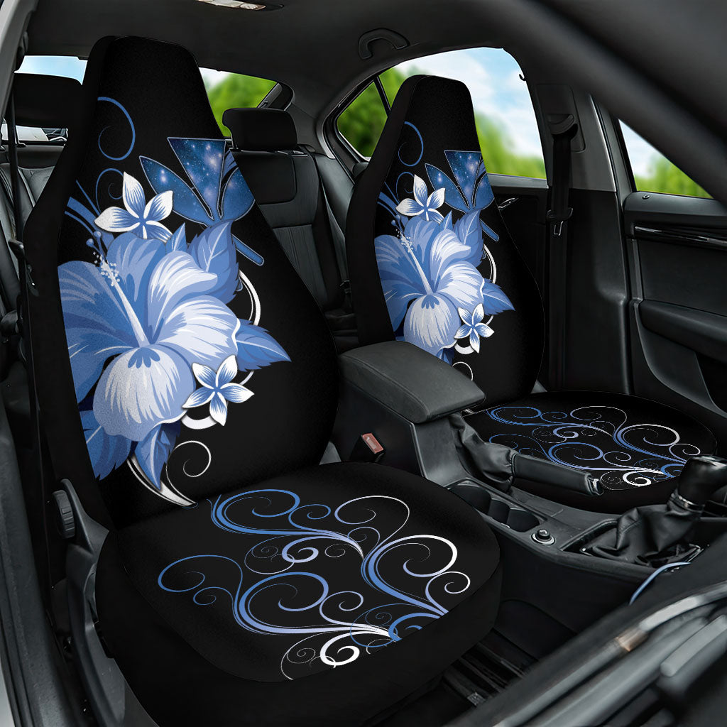 Hawaii Makahiki Kanaka Maoli Car Seat Cover Blue Hibiscus Floral Vibes