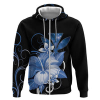 Hawaii Makahiki Kanaka Maoli Hoodie Blue Hibiscus Floral Vibes LT05 Zip Hoodie Blue - Polynesian Pride