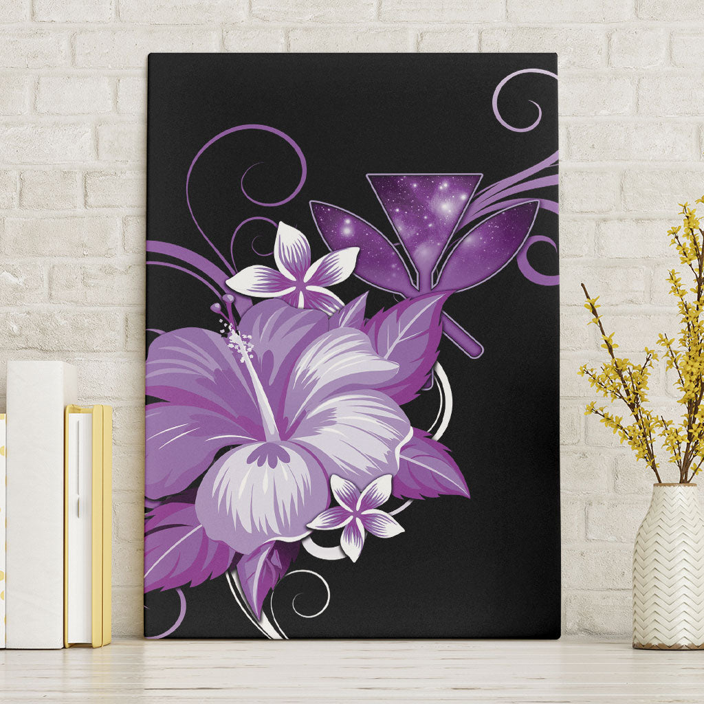 Hawaii Makahiki Kanaka Maoli Canvas Wall Art Purple Hibiscus Floral Vibes LT05 Without Frame Purple - Polynesian Pride