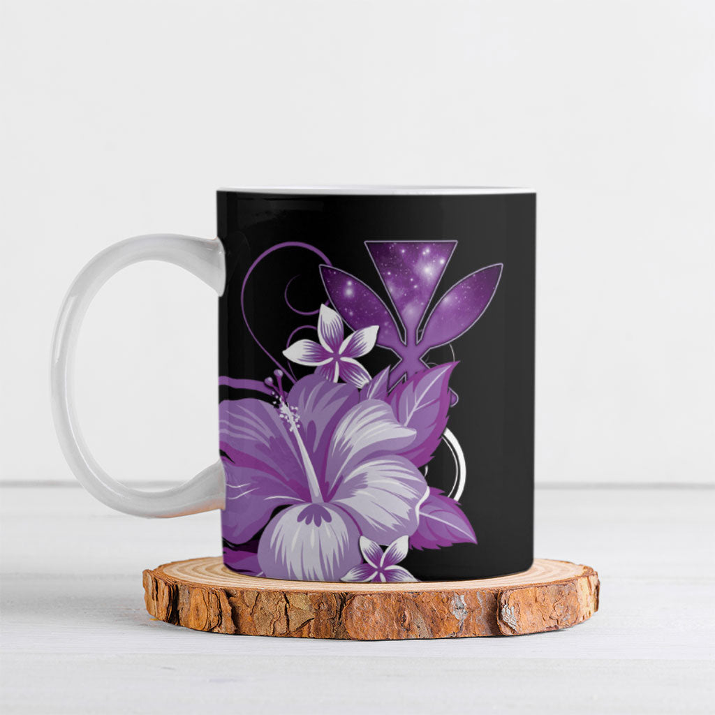 Hawaii Makahiki Kanaka Maoli Ceramic Mug Purple Hibiscus Floral Vibes LT05 Purple - Polynesian Pride