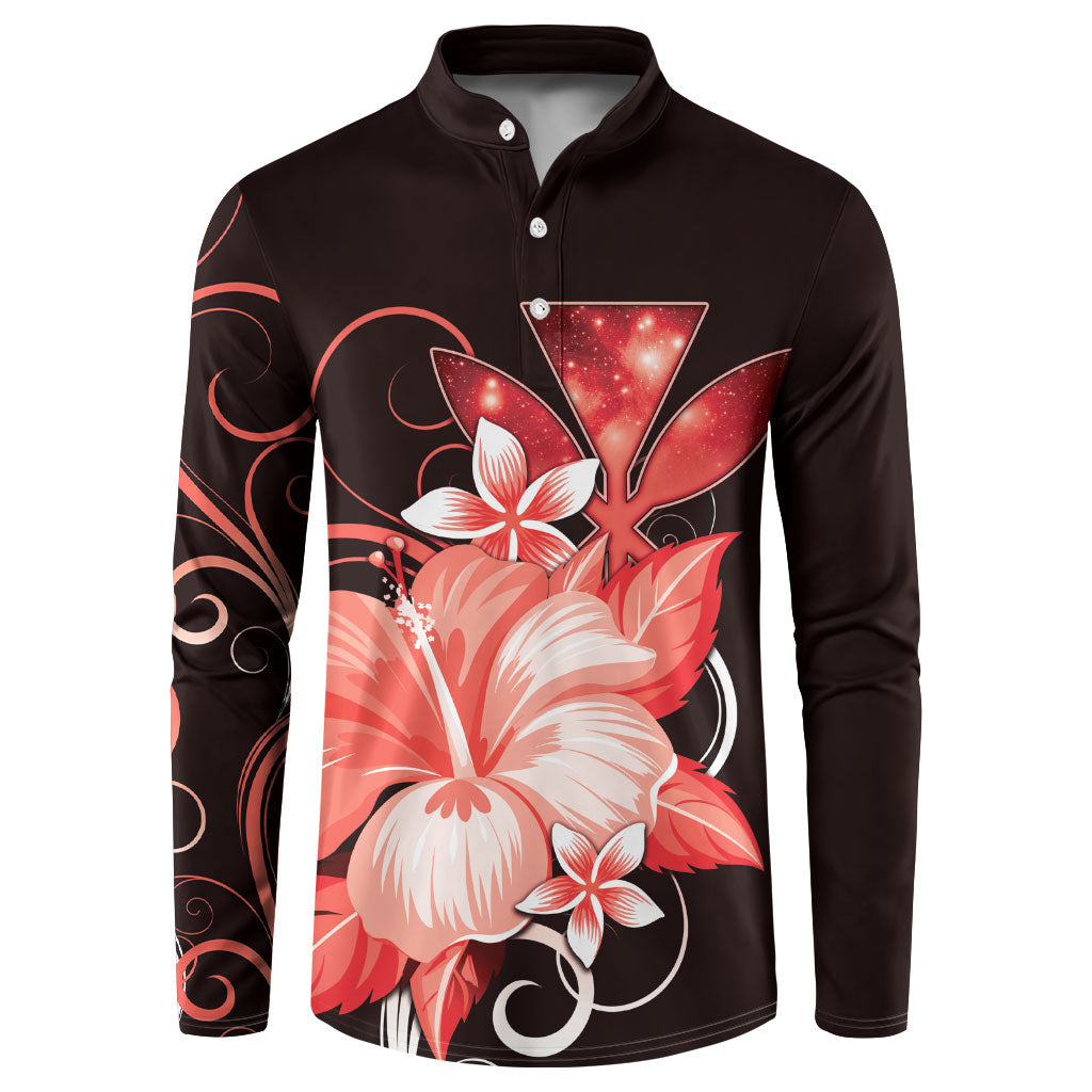 Hawaii Makahiki Kanaka Maoli Button Sweatshirt Red Hibiscus Floral Vibes