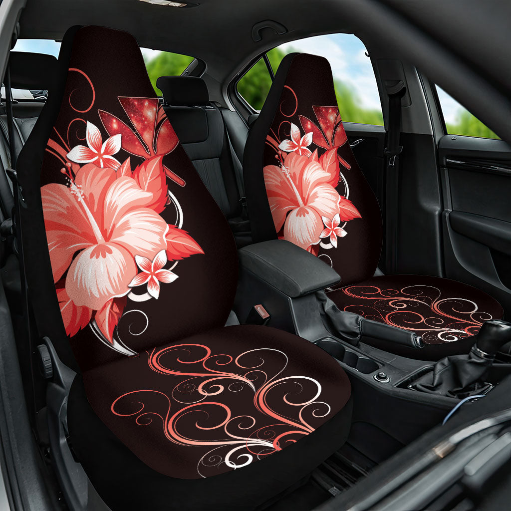 Hawaii Makahiki Kanaka Maoli Car Seat Cover Red Hibiscus Floral Vibes