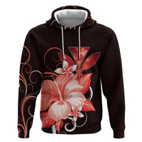 Hawaii Makahiki Kanaka Maoli Hoodie Red Hibiscus Floral Vibes LT05 Pullover Hoodie Red - Polynesian Pride