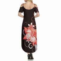 Hawaii Makahiki Kanaka Maoli Summer Maxi Dress Red Hibiscus Floral Vibes LT05 - Polynesian Pride