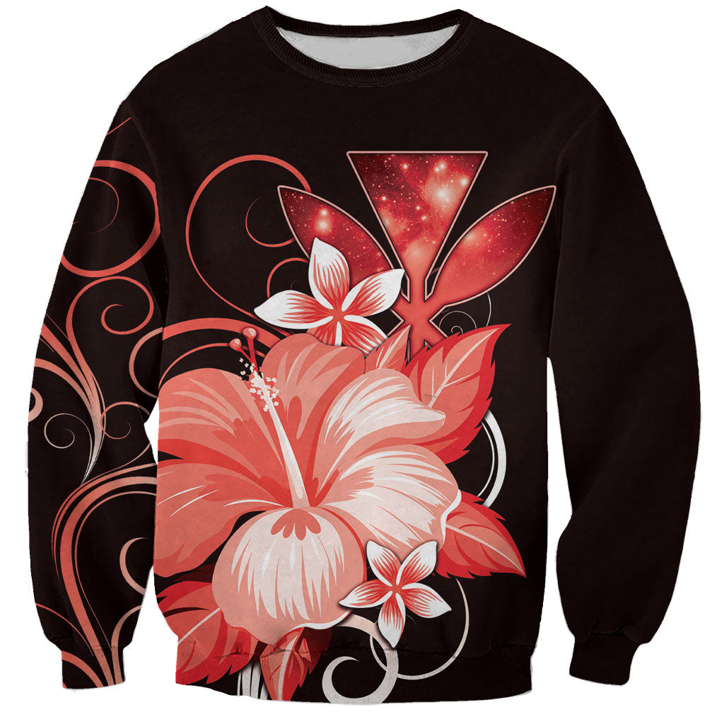 Hawaii Makahiki Kanaka Maoli Sweatshirt Red Hibiscus Floral Vibes LT05 Unisex Red - Polynesian Pride
