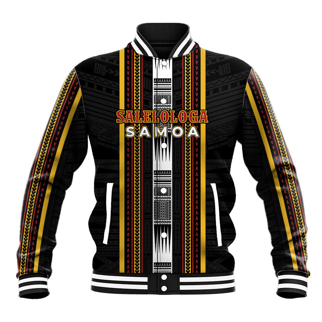 Personalised Salelologa Samoa Baseball Jacket Samoan Tribal Pattern LT05 Unisex Black - Polynesian Pride