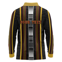 Personalised Salelologa Samoa Long Sleeve Polo Shirt Samoan Tribal Pattern