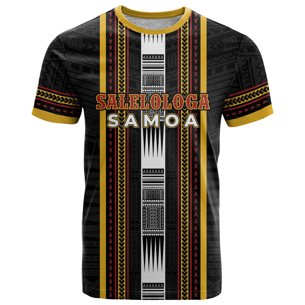 Personalised Salelologa Samoa T Shirt Samoan Tribal Pattern LT05 Black - Polynesian Pride