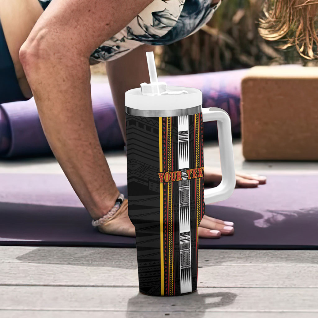 Personalised Salelologa Samoa Tumbler With Handle Samoan Tribal Pattern LT05 - Polynesian Pride