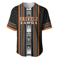 Personalised Vaitele Samoa Baseball Jersey Samoan Tribal Pattern LT05 Orange - Polynesian Pride