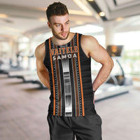 Personalised Vaitele Samoa Men Tank Top Samoan Tribal Pattern LT05 Orange - Polynesian Pride