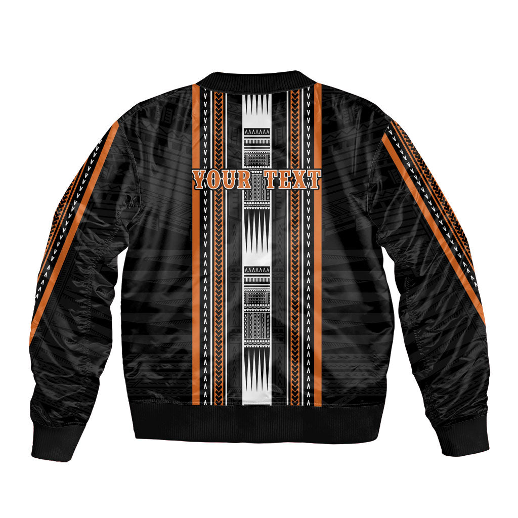 Personalised Vaitele Samoa Sleeve Zip Bomber Jacket Samoan Tribal Pattern LT05 - Polynesian Pride