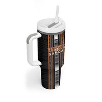 Personalised Vaitele Samoa Tumbler With Handle Samoan Tribal Pattern LT05 - Polynesian Pride