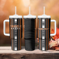 Personalised Vaitele Samoa Tumbler With Handle Samoan Tribal Pattern LT05 - Polynesian Pride