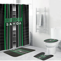 Siusega Samoa Bathroom Set Samoan Tribal Pattern LT05 Bathroom Set (4 pcs) Green - Polynesian Pride