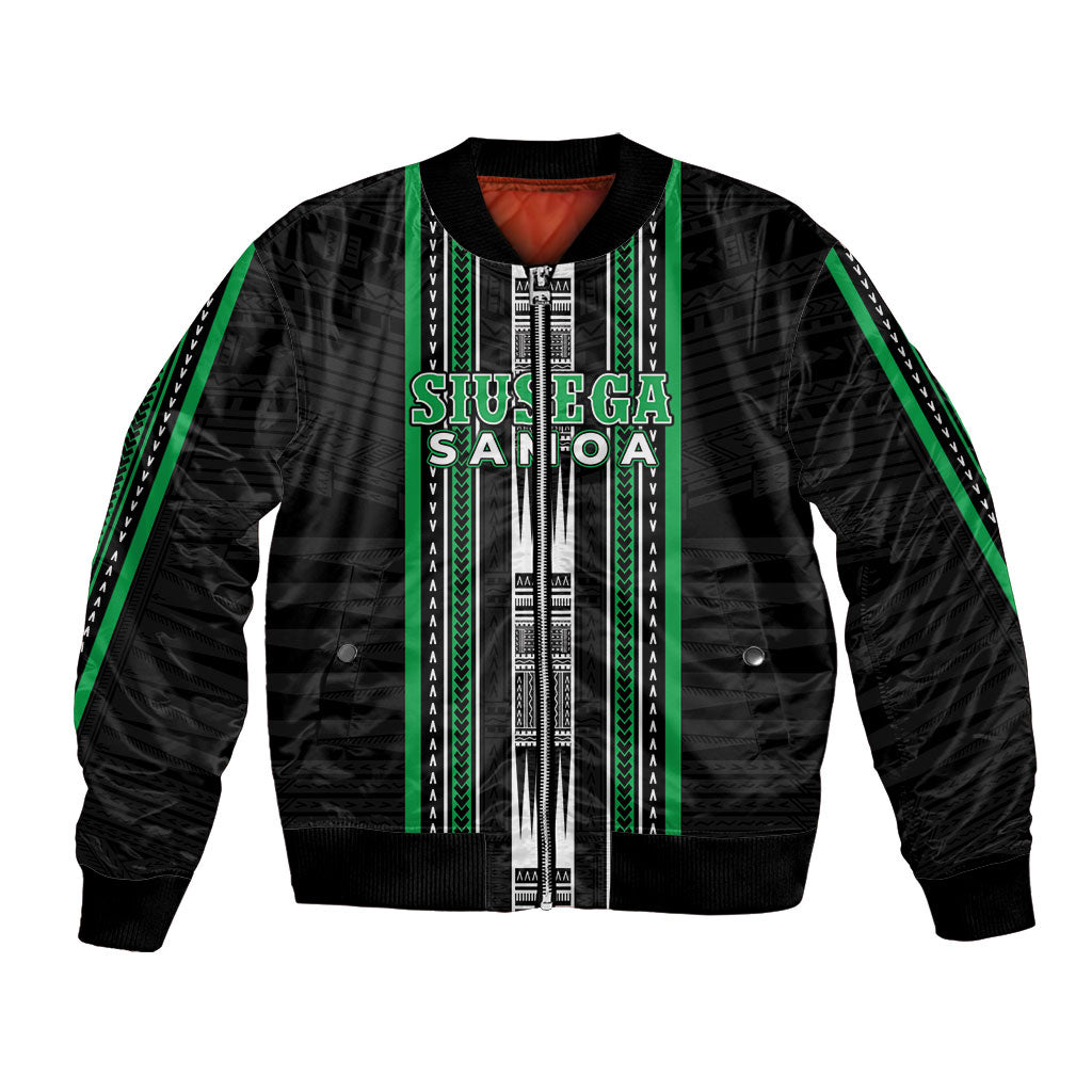 Personalised Siusega Samoa Bomber Jacket Samoan Tribal Pattern