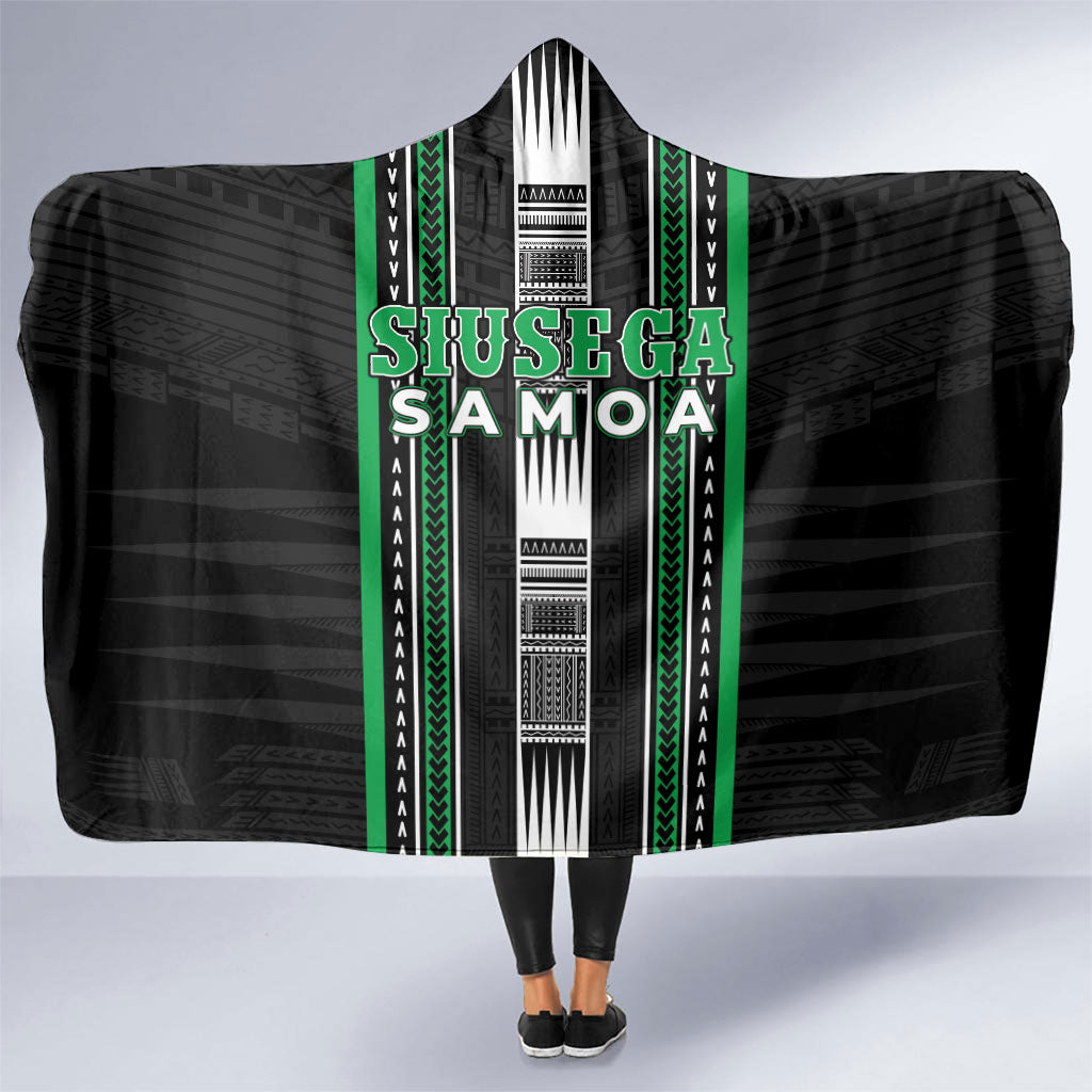Siusega Samoa Hooded Blanket Samoan Tribal Pattern