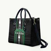 Siusega Samoa Leather Bag Samoan Tribal Pattern LT05 Green - Polynesian Pride