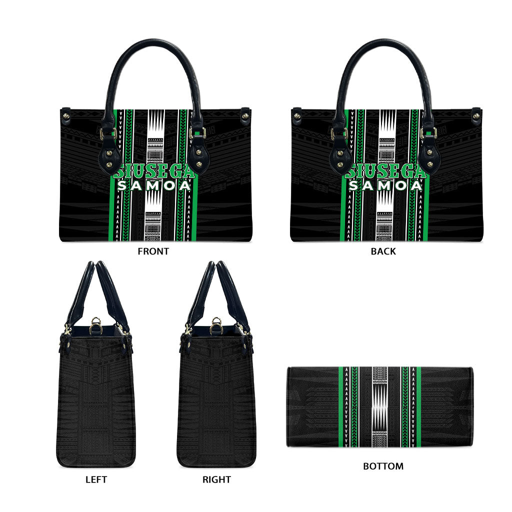 Siusega Samoa Leather Bag Samoan Tribal Pattern LT05 - Polynesian Pride
