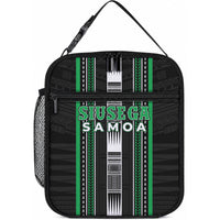 Siusega Samoa Lunch Bag Samoan Tribal Pattern LT05 10.2 × 8.3 × 4.3 inch Green - Polynesian Pride