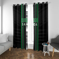 Siusega Samoa Window Curtain Samoan Tribal Pattern LT05 With Grommets Green - Polynesian Pride