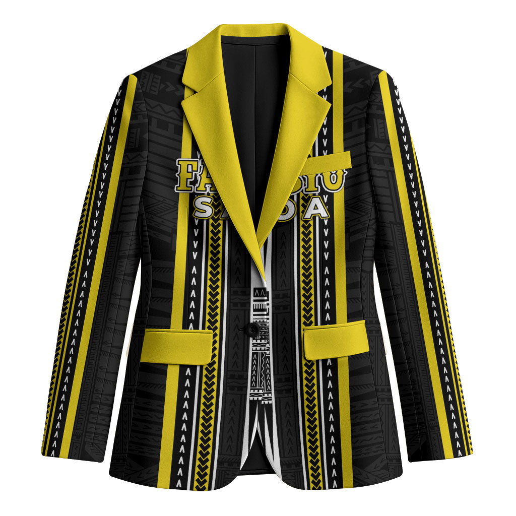 Personalised Faleasiu Samoa Blazer Samoan Tribal Pattern