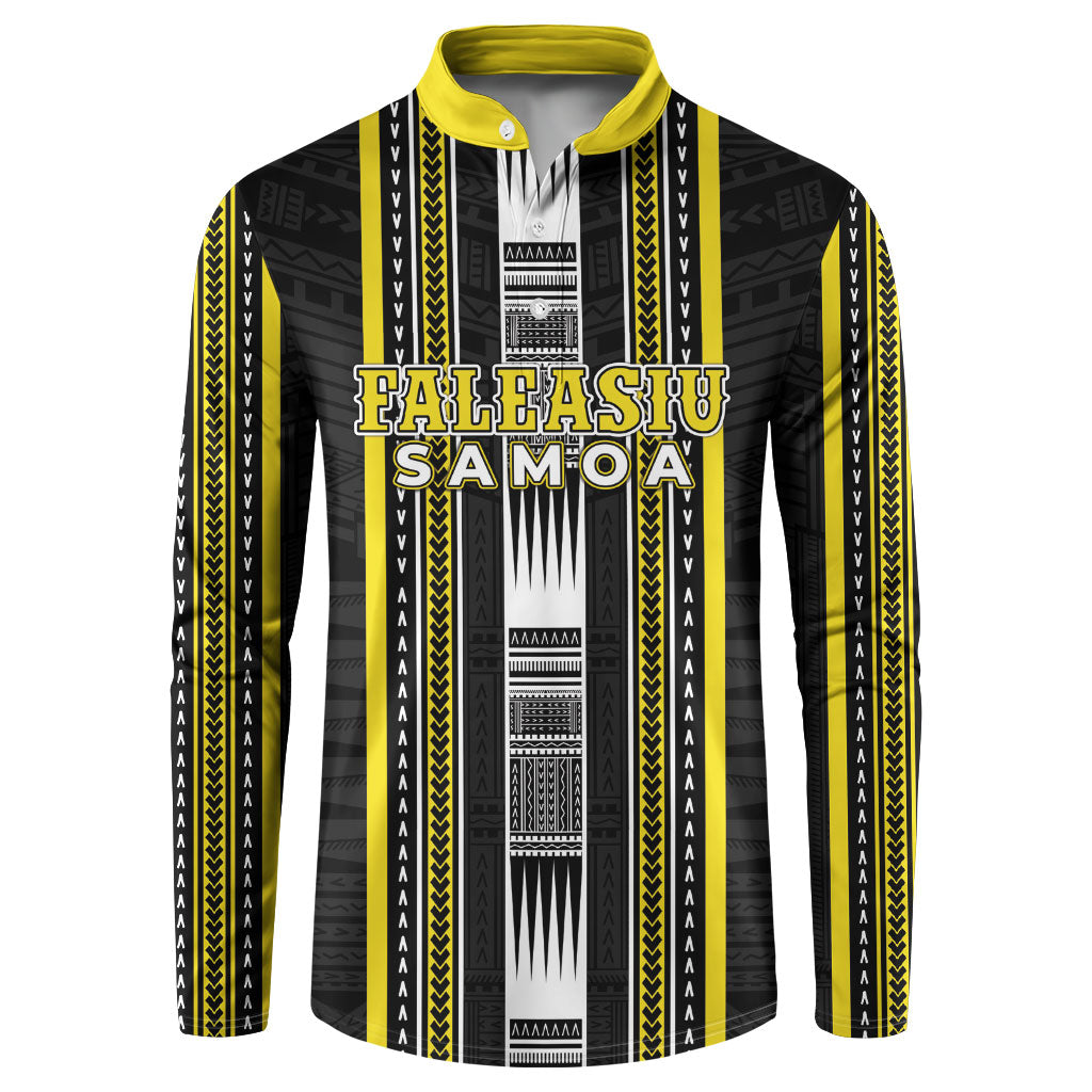 Personalised Faleasiu Samoa Button Sweatshirt Samoan Tribal Pattern