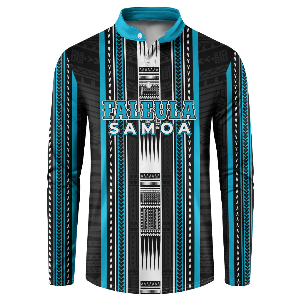 Personalised Faleula Samoa Button Sweatshirt Samoan Tribal Pattern