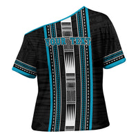 Personalised Faleula Samoa Cross Shoulder Shirt Samoan Tribal Pattern LT05 - Polynesian Pride