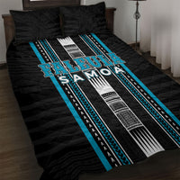 Faleula Samoa Quilt Bed Set Samoan Tribal Pattern LT05 Blue - Polynesian Pride