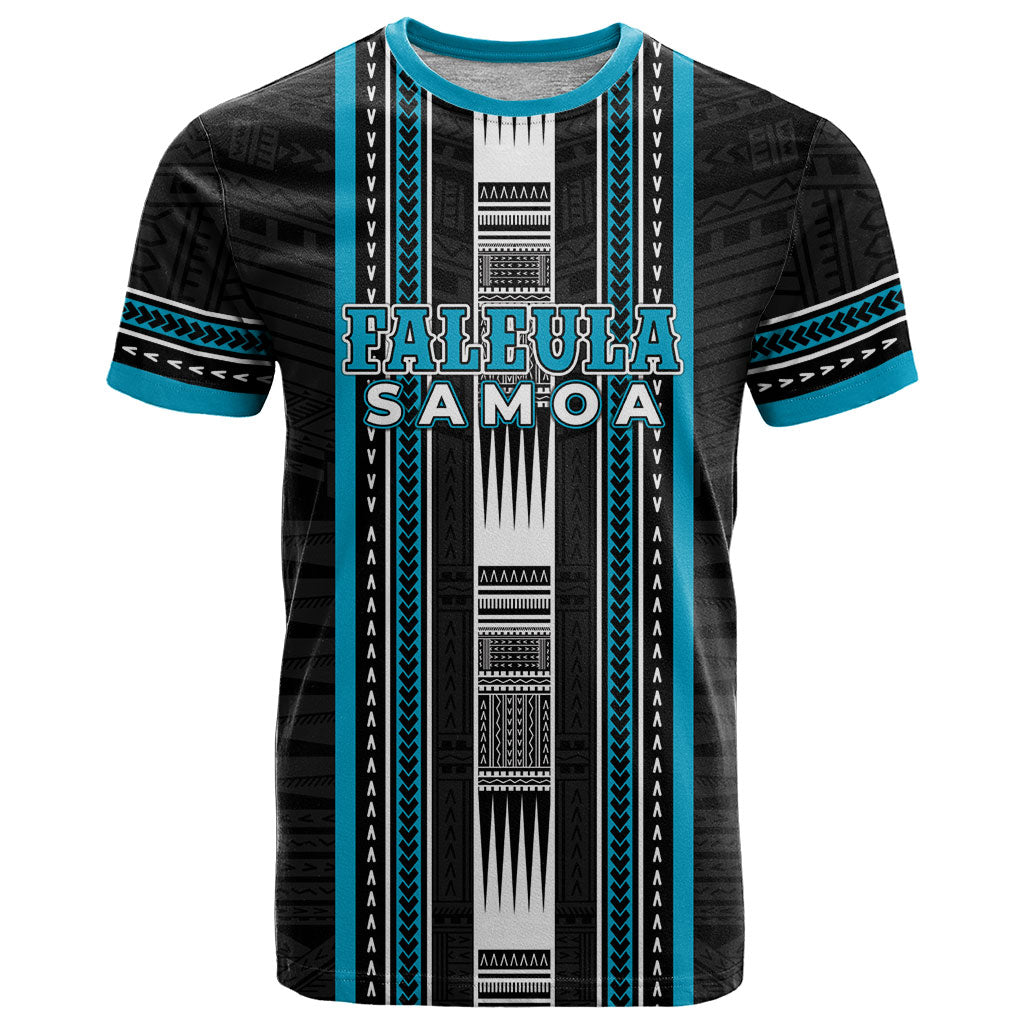Personalised Faleula Samoa T Shirt Samoan Tribal Pattern LT05 Blue - Polynesian Pride