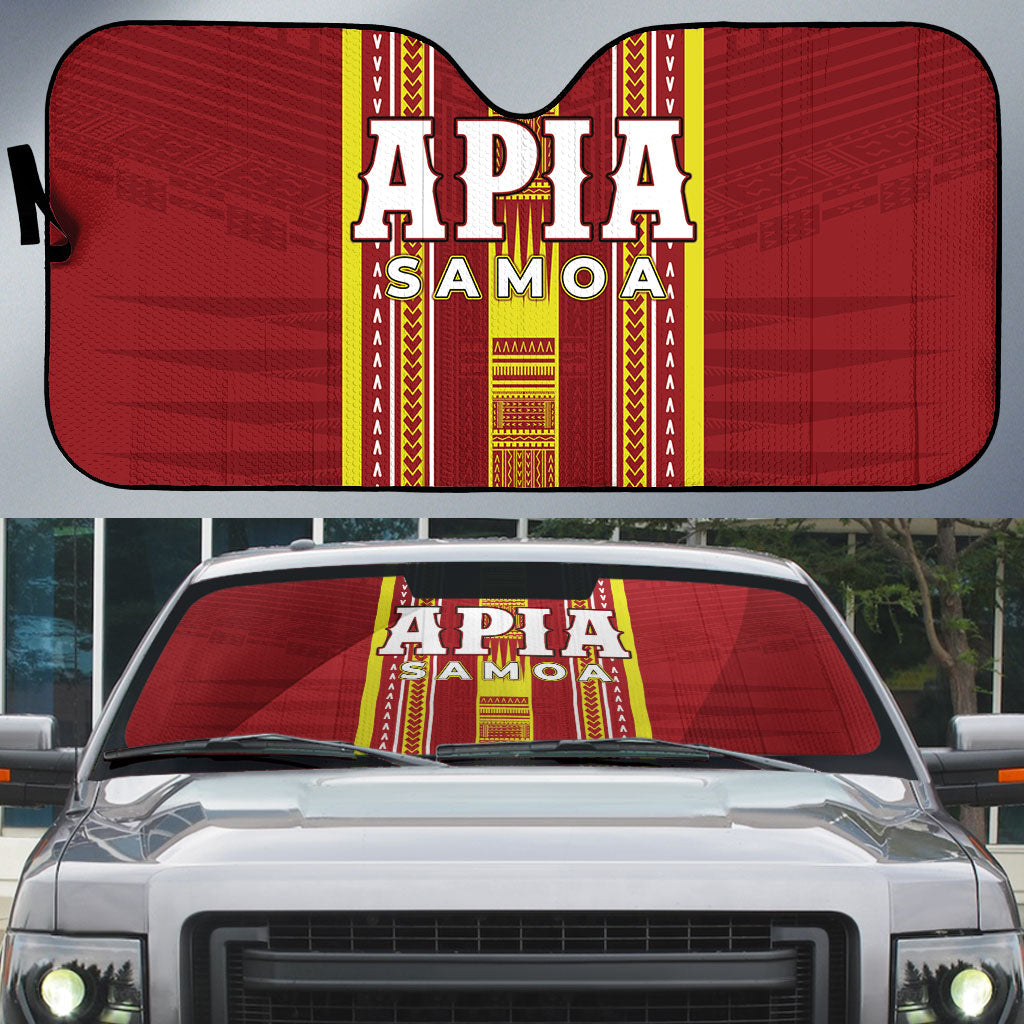 Apia Samoa Auto Sun Shade Samoan Tribal Pattern