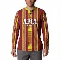 Personalised Apia Samoa Button Sweatshirt Samoan Tribal Pattern LT05 - Polynesian Pride