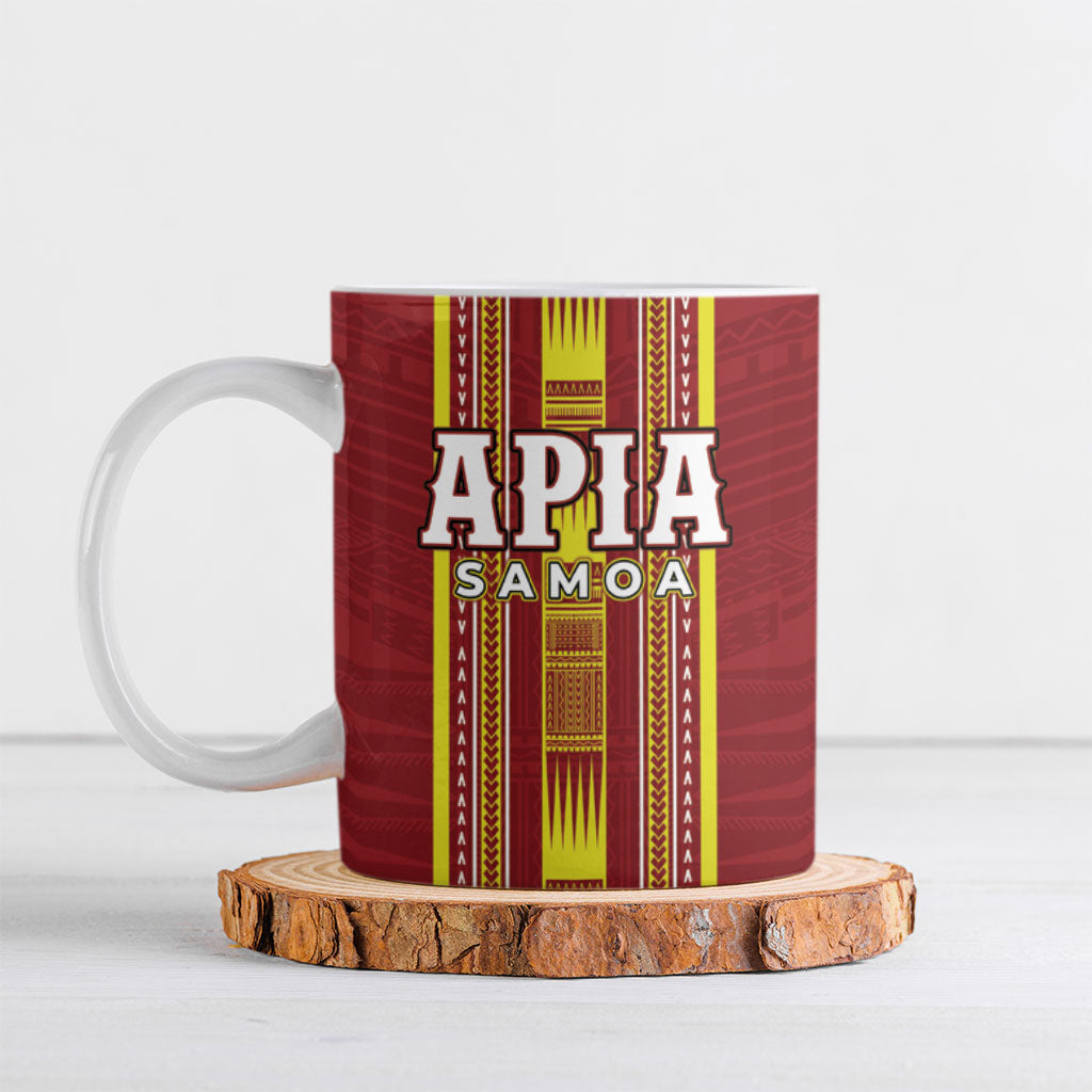 Personalised Apia Samoa Ceramic Mug Samoan Tribal Pattern