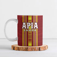 Personalised Apia Samoa Ceramic Mug Samoan Tribal Pattern LT05 Red - Polynesian Pride