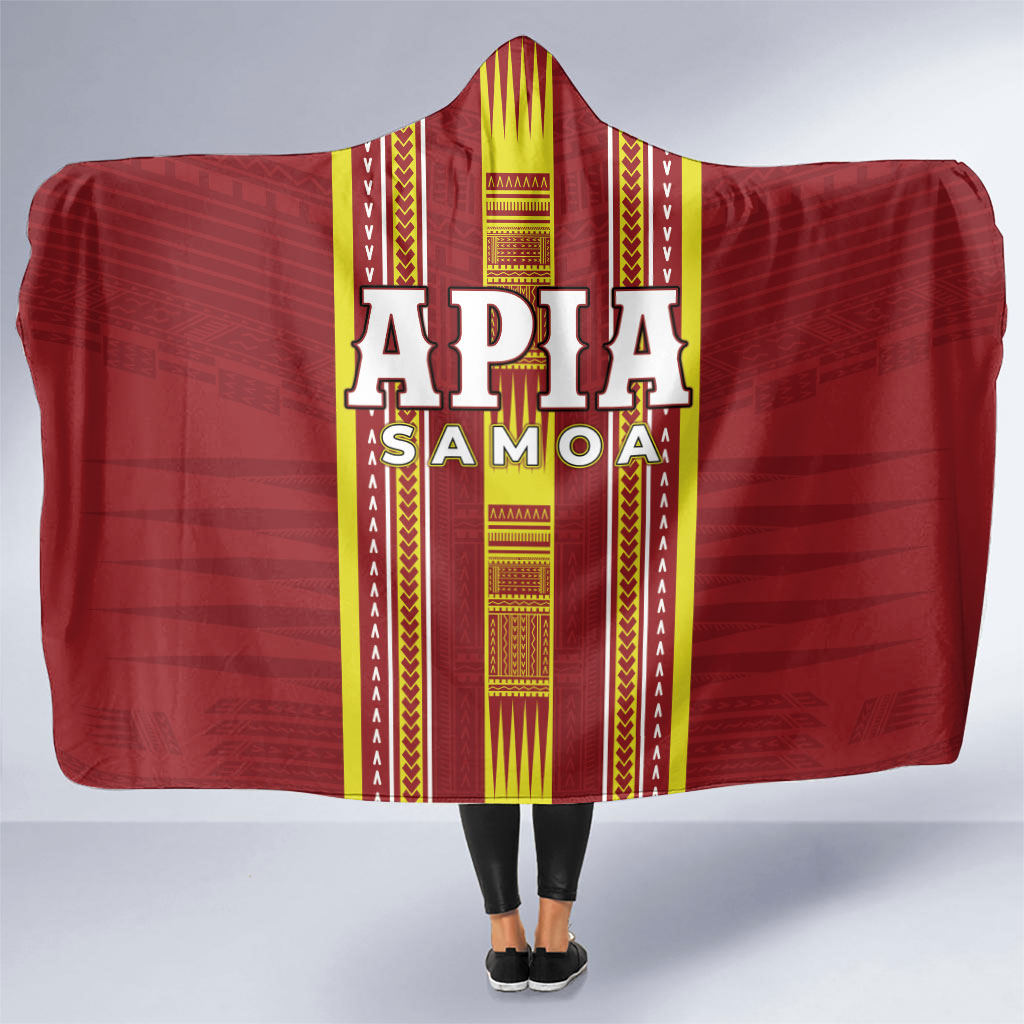 Apia Samoa Hooded Blanket Samoan Tribal Pattern