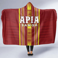 Apia Samoa Hooded Blanket Samoan Tribal Pattern LT05 One Size Red - Polynesian Pride