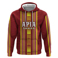 Personalised Apia Samoa Hoodie Samoan Tribal Pattern LT05 Pullover Hoodie Red - Polynesian Pride