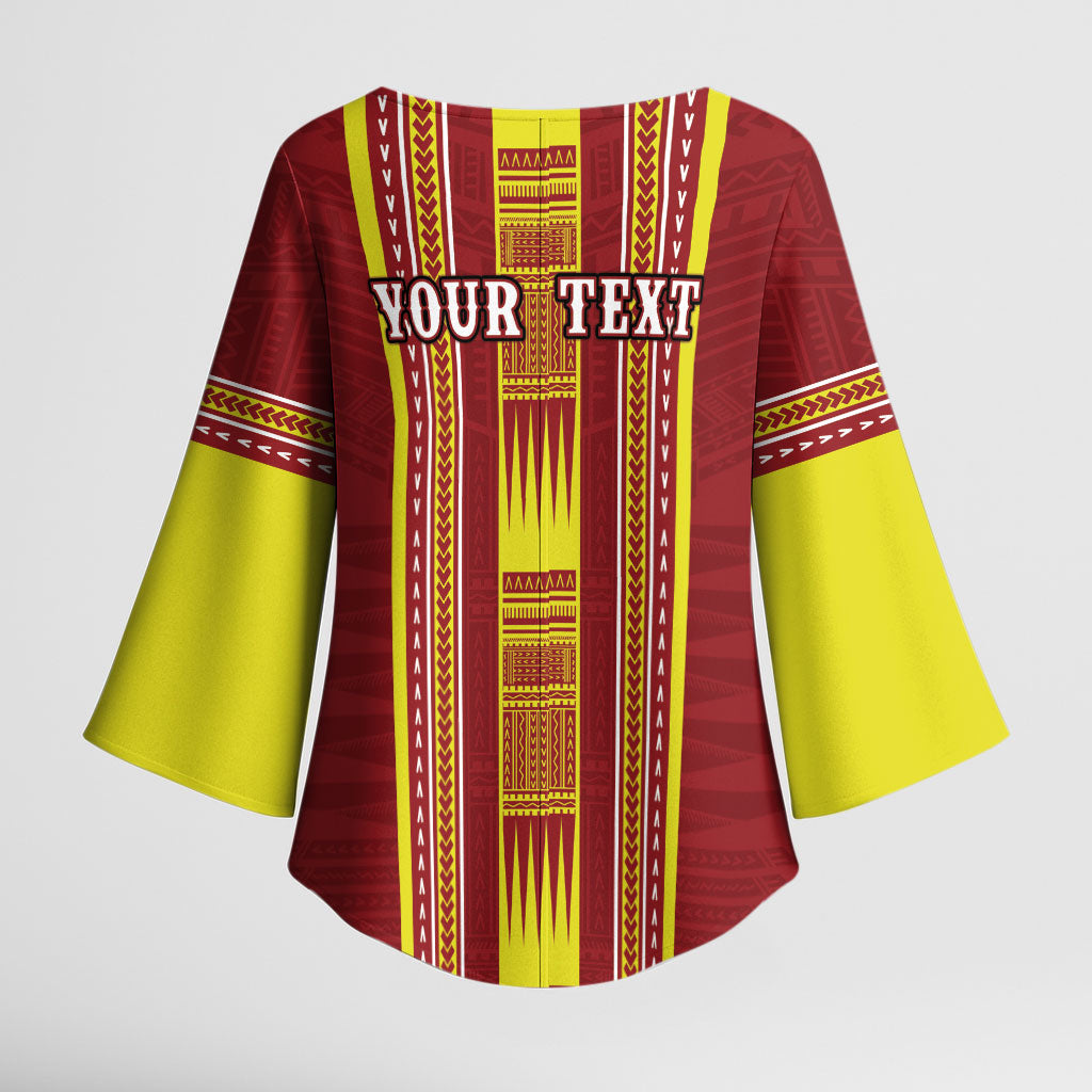 Personalised Apia Samoa Kimono Sleeve Blouse Samoan Tribal Pattern LT05 - Polynesian Pride