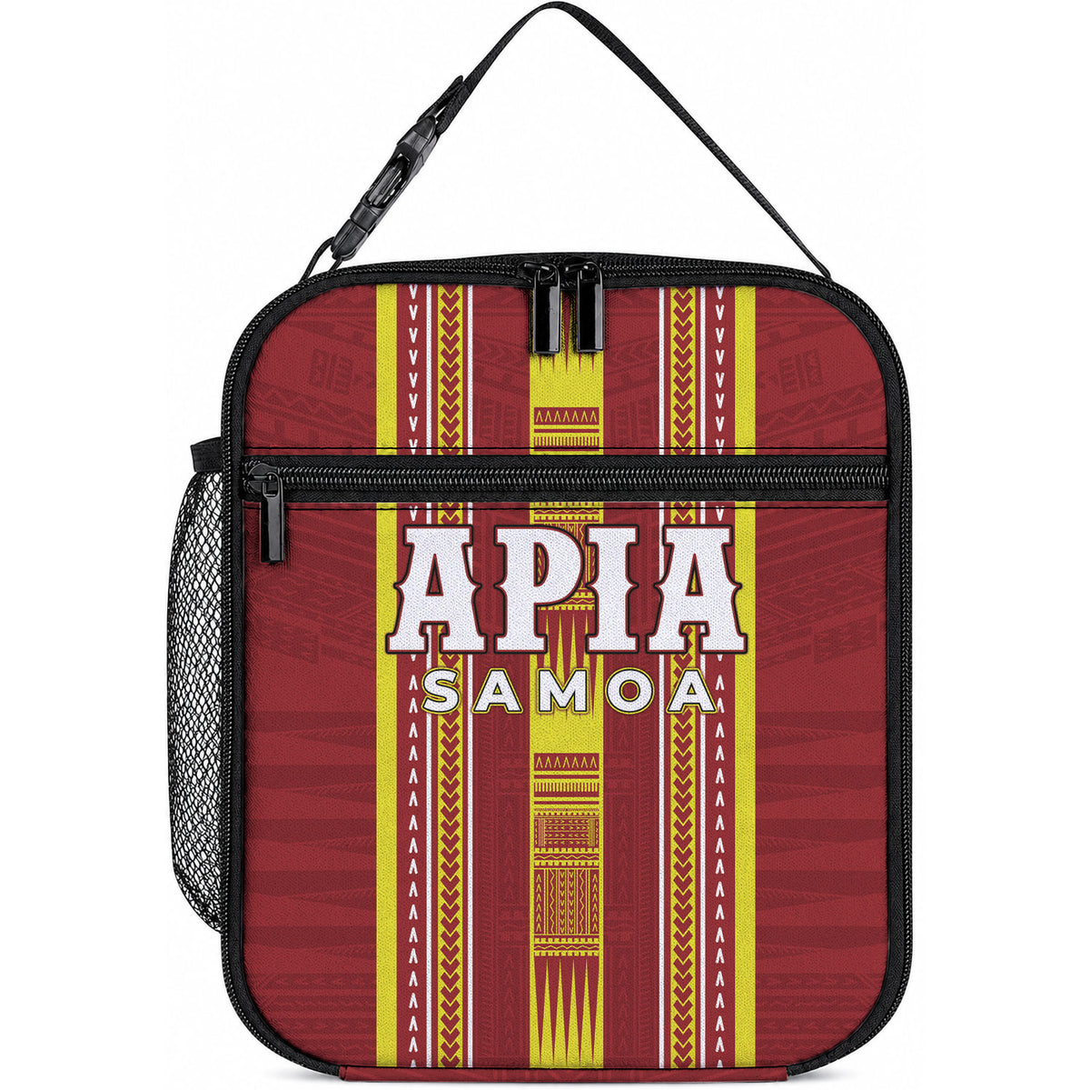 Apia Samoa Lunch Bag Samoan Tribal Pattern LT05 10.2 × 8.3 × 4.3 inch Red - Polynesian Pride