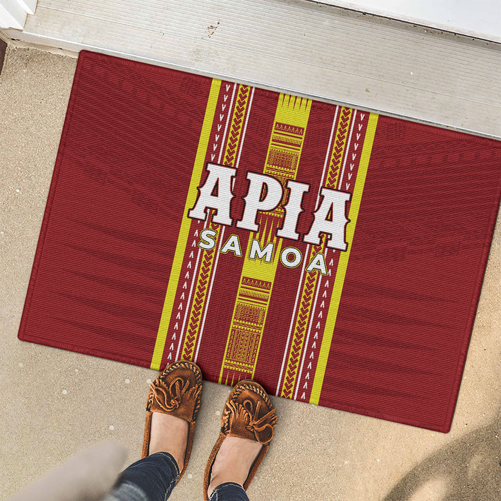 Apia Samoa Rubber Doormat Samoan Tribal Pattern LT05 - Polynesian Pride