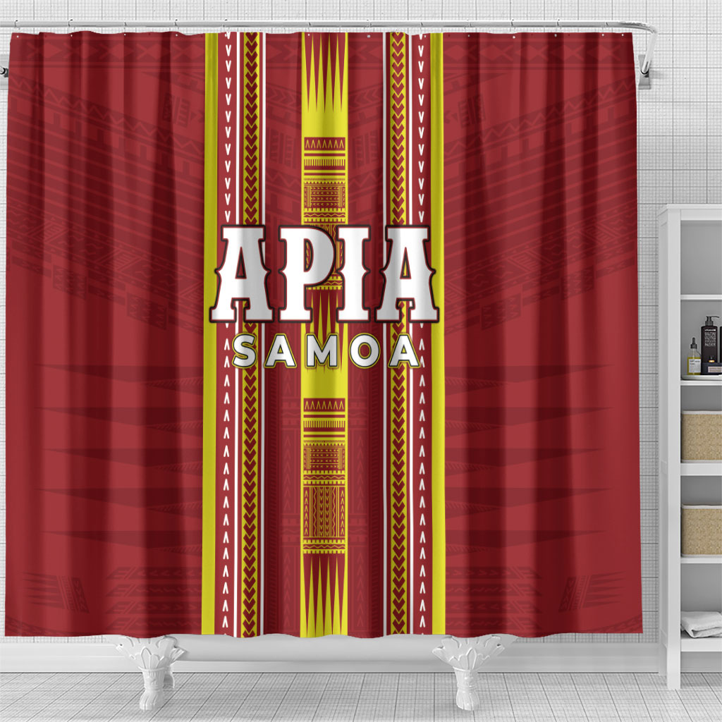 Apia Samoa Shower Curtain Samoan Tribal Pattern LT05 - Polynesian Pride