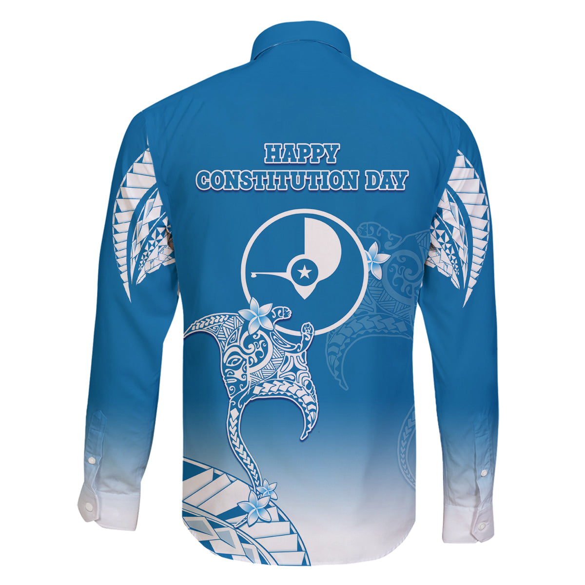 FSM Yap Constitution Day Family Matching Long Sleeve Bodycon Dress and Hawaiian Shirt Polynesian Batoids LT05 - Polynesian Pride