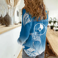 FSM Yap Constitution Day Women Casual Shirt Polynesian Batoids LT05 - Polynesian Pride
