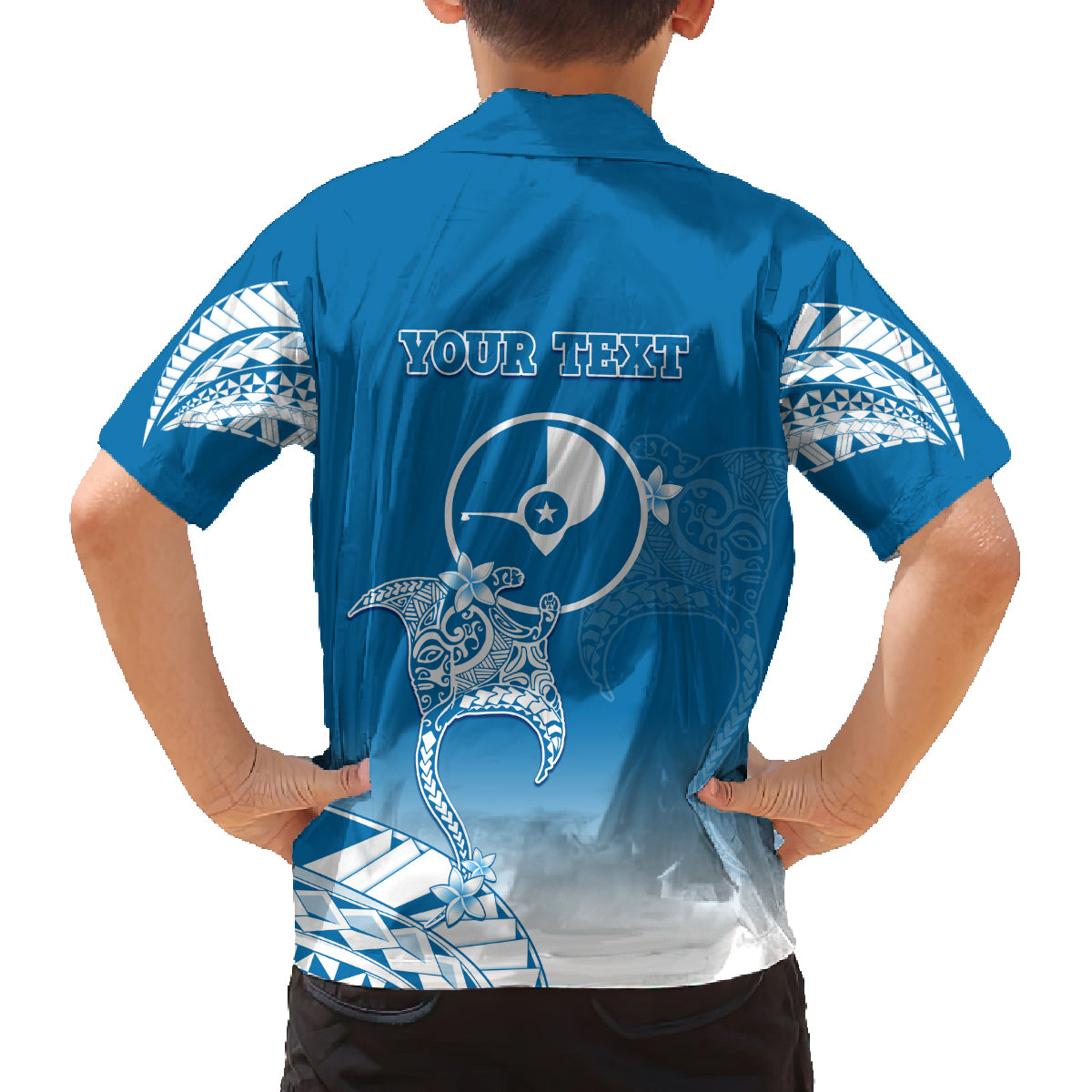 Personalised FSM Yap Constitution Day Family Matching Puletasi Dress and Hawaiian Shirt Polynesian Batoids LT05 - Polynesian Pride